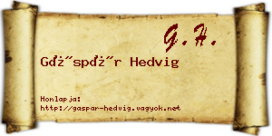 Gáspár Hedvig névjegykártya